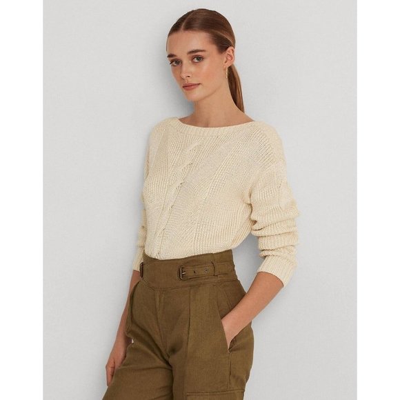Lauren Ralph Lauren Sweaters - NEW! Lauren Ralph Lauren Women's XL Cable-Knit Cotton-Blend Sweater NWT $145
